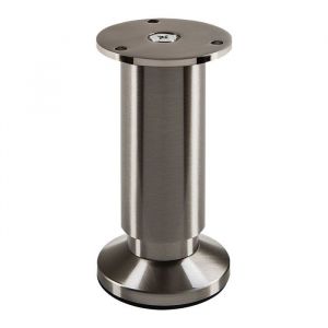 SOTECH Pied de meuble TERRA hauteur 120 mm aspect inox brossé réglable en hauteur jusquà max. 15 mm charge 250 kg