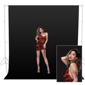 3x3m Toile de Fond Noir Studio Photo Pliable 100% Mousseline Pure Pliant Pour Photographie Vid&eacute;o et T&eacute;l&eacute;vision