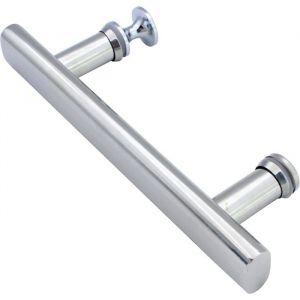 Poign&eacute;e de porte de douche carr&eacute;e - ZGEER - Acier inoxydable 304 - 218x82x19 cm - Argent - Remplacement facile