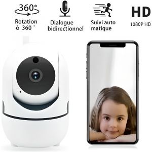 Babyphone vid&eacute;o Wi-Fi cam&eacute;ra Cam&eacute;ra Moniteur B&eacute;b&eacute; sans Fil vid&eacute;o HD avec d&eacute;tecteur de mouvement automatique &agrave; vision de nuitisC