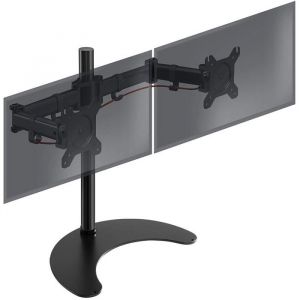 Support double 2 écrans PC pour bureau sur socle - Duronic - DM25D2 - Hauteur ajustable - VESA 75 / 100