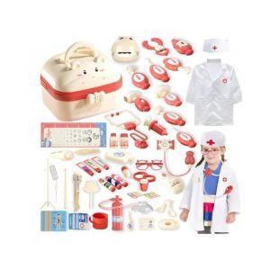 Malette Docteur Enfant 3 Ans58Pièces Kit Docteur Jouet avec Dentiste Jeux de Rôle Malette Medecin Anniversaire Noël Cadeau (Rose)