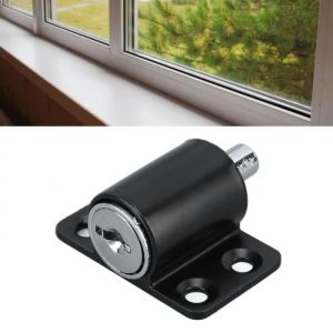 Qiilu Serrure de s&eacute;curit&eacute; pour portes et fen&ecirc;tres Serrure de Fen&ecirc;tre Coulissante But&eacute;e de Fen&ecirc;tre de Porte en bricolage bloque