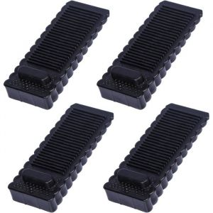 Cale Porte Sol Caoutchouc 4 Pi&egrave;ces Antid&eacute;rapante Bloc Arr&ecirc;ts de Portes Durables Butee de Portail Bloque Butoir de Porte Empilables