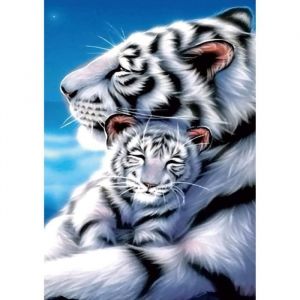 5D diamond paintingBroderie Diamant Kit Complet Animaux5D Diamant Painting parPeinture en Diamant Tigre Blanc30x 40cm