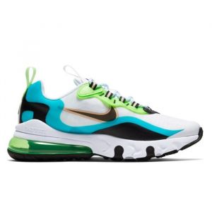 Basket Junior Nike AIR MAX 270 REACT GS - Blanc Vert Bleu Noir - CJ4060-300
