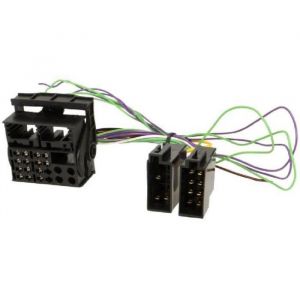 Fiche Autoradio 16PIN vers ISO - ADNAUTO - Volkswagen - Connecteur pour postes radio dusine - Noir - 16 broches