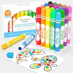 Marqueur à Point Lavable20 Couleurs Dot MarkerFeutre Enfant Non ToxiqueBingo Dabber pour CréationActivité Créative pour Enfants