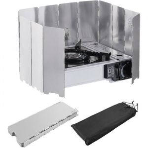 Pare-vent pliable en aluminium 12 pi&egrave;ces Pare-vent pour r&eacute;chaud de camping adapt&eacute; au camping et aux r&eacute;chauds &agrave; gaz