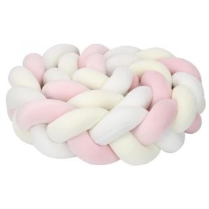 Tour de lit Tresse 3 Brins 11-12cm Largeur Coussin tresseTours de Lit bébé fille tresse Protection Contre Les Lits Bébé ( 1.5M)