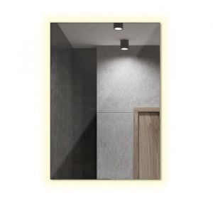 Miroir mural LED rectangulaire XXL 100 x 70 cm lumière chaude