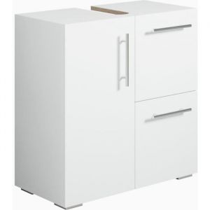 Meuble vasque Mars - blanc - 600 x 300 x 600 mm - Meuble de salle de bain colonne armoire