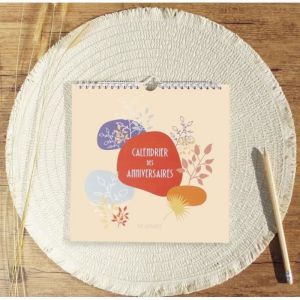 calendrier des anniversaires carr&eacute; mural perp&eacute;tuel 21 x 21 cm id&eacute;e cadea originale