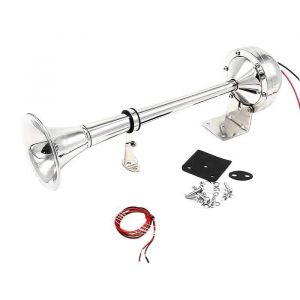 YIYIDA Klaxon électrique en acier inoxydable 304 Klaxon de voiture Single Tube 165dB klaxon fort Corne 12V car horn klaxon de navire