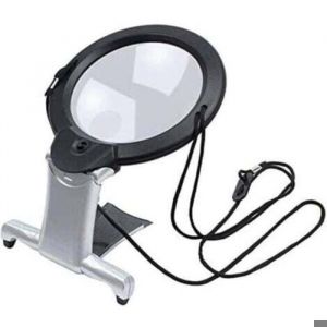 Loupe g&eacute;ante avec lampe LED loupe de lecture mains libres pour le cou et le bureau