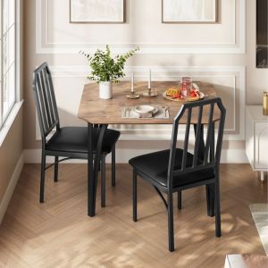 Table de Cuisine 2 Personnes Table Cuisine avec Chaise RembouréeChaises Encastrables 74x74x76cmMarron Rustique