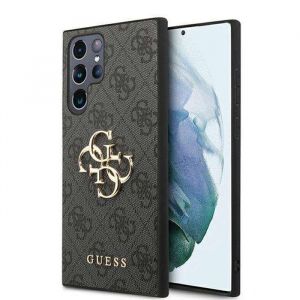 Coque de t&eacute;l&eacute;phone - Guess - Samsung Galaxy S24 Ultra - Noir - Protection chocs - Texture saffiano