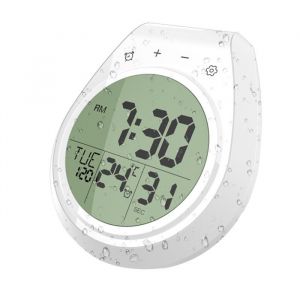 Horloge murale de salle de bain tanche horloge de cuisine rveil horloge ventouse de temprature tanche et antibue Label