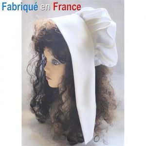 Coiffe pour déguisement de paysanne médiévale lavandière - Accessoire de déguisement - Blanche