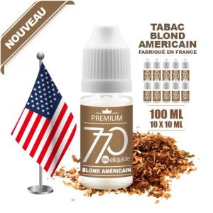 E-LIQUIDE TABAC BLOND AMERICAIN 100ML EN 11MG DE NICOTINE - 10 X 10 ML -ELIQUIDE DE MARQUE PREMIUM 770