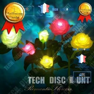 TD® Lampe solaire extérieur jardin LED bouquet de 3 fleurs pot décoratives artificielles de jardin de lanterne éclairage terrasse