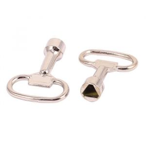 SOURCING MAP 2Pcs Clé Triangle Poubelle Clé douille pour 8mm Triangulaire Panneau Serrure Armoire
