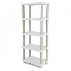 Etag&egrave;re de rangement 5 niveaux int&eacute;rieur-ext&eacute;rieur coloris beige - Longueur 70 x Profondeur 45 x Hauteur 184 cm