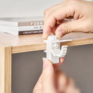 Support De Pince Porte-Rideaux 2Pcs Barre Transversale R&eacute;glable Tringle &agrave; Rideaux en Plastique