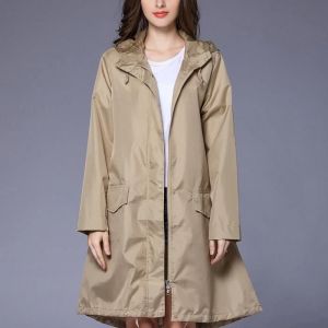 Trench Femme - FUNMOON - Imperméable - Coupe-Vent - Kaki - Jaune