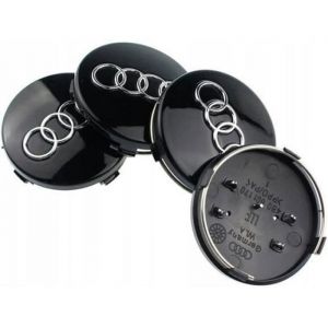 4pcs 60mm AUDI Noir Logo Caches Moyeu Centre Roue Enjoliveur
