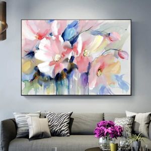 Five Vendeur Aquarelle Fleur Tableau Mural Toile Peinture &agrave; lhuile Peinture &agrave; lhuile Moderne Fleur avec cadre 20x30cm[6899]
