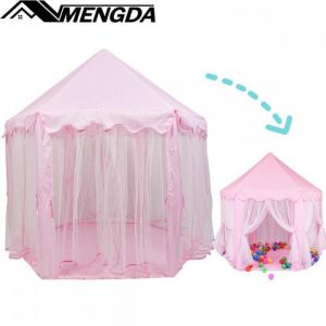 Tente de Jeu Enfants-MENGDA-Ch&acirc;teau de Princesse-Tente de Jeux Enfant Fille Grand-Sans guirlandes lumineuses-Hauteur 142 cm-Rose