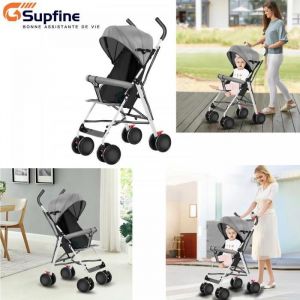 SUPFINE Poussette Canne Compacte pour B&eacute;b&eacute; - Garde-Corps Int&eacute;gral - avec Accoudoirs - Adapt&eacute;e aux B&eacute;b&eacute;s de 0 &agrave; 5 ans