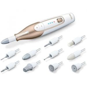 SHOT CASE - BEURER MP 64 – Kit manucure-pédicure électrique avec 10 embouts de haute qualité - Pratique sans fil