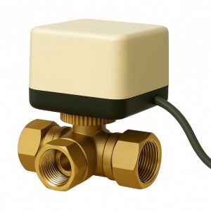 Vanne 3 voies motoris&eacute;e Motovanne &Eacute;lectrovanne de zone &agrave; bille chauffage DN20 26.9 mm (3/4) 220VAC