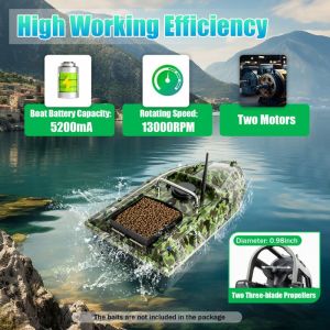 500M Bateau Amorceur T&eacute;l&eacute;command&eacute; Bateau dapp&acirc;t sans Fil P&ecirc;che 15KG Capacit&eacute;