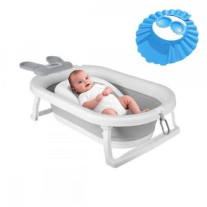 Baignoire pliable avec thermom&egrave;tre b&eacute;b&eacute;-MENGDA-Avec coussin baignoire-Confort ergonomique-Facile &agrave; ranger et nettoyer(0-36 Mois)