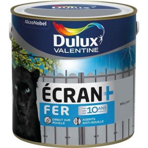 Peinture - DULUX VALENTINE - Fer brillant écran+ 2 L - Gris acier - Extérieur