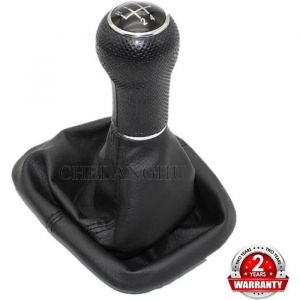 POMMEAU DE LEVIER DE VITESSE--Pommeau de levier de vitesse en cuir 5 vitesses 23mm pour VW Golf 4 MK4 Bora 1998 1999 2000 2001 2