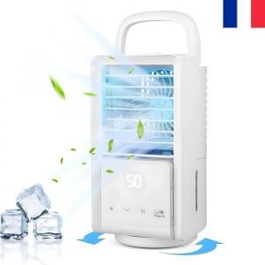Ventilateur Climatiseur Silencieux Portable Climatiseur Mini Refroidisseur Dair 4 en 1 &Eacute;cran tactile Climatiseur 3 Vitesses de