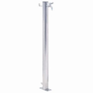 Colonne &agrave; eau de jardin - vidaXL - 60 cm - Acier inoxydable - Argent - Robinet avec crochet - Base stable
