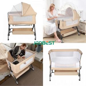 JEOBEST Berceau Cododo Lit dappoint b&eacute;b&eacute; Lit de Voyage avec Matelas et Panier de rangement Lit Enfant 0-12 Mois