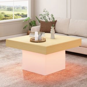 Table basse LED - TOPESCT - 70x70x40 cm forme de champignon créative table dappoint carrée élégante capacité de charge de 30 kg