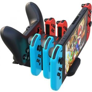 Station de chargement - Nintendo - Switch - Chargeur USB Type-C - 4 emplacements - Noir