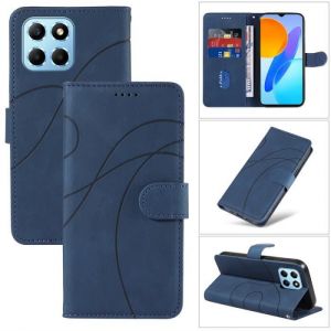 Etui pour Honor 70 Lite-X6-X8 5G 6.5", Portefeuille Fentes Cartes Housse Antichoc Cuir PU Vintage Portefeuille Etui -Bleu YXRG5