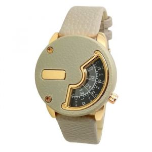 MONTRE FEMME CUIR CUIVRE ROSE GRIS TAUPE BRONZE ANALOGIQUE CIRCULAIRE ORIGINALE