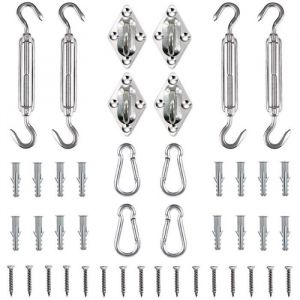 Soleil Voile dombrage kit mat&eacute;riel rectangulaire/carr&eacute; Voile dombrage dinstallation pour pelouse de terrasse Jardin