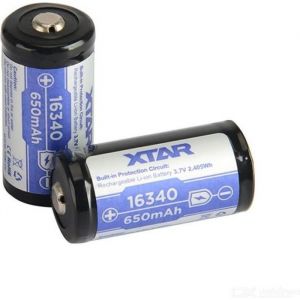 Lot de 2 Piles 16340 RCR123 RCR123A CR123A CR123 rechargable 650 mah - 195A