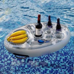 Porte Verre Piscine Gonflable Bar Flottant Piscine avec 8 Trous Plateau Flottant Piscine & Spa pour Party Piscine BOITE A BIJOUX