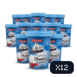El Mordjene - Chantilly en Poudre 200 g &ndash; Pr&eacute;paration pour Cr&egrave;me Chantilly &ndash; Dessert P&acirc;tissier (200 g)- PACK 12